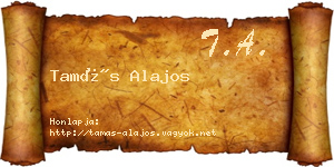 Tamás Alajos névjegykártya